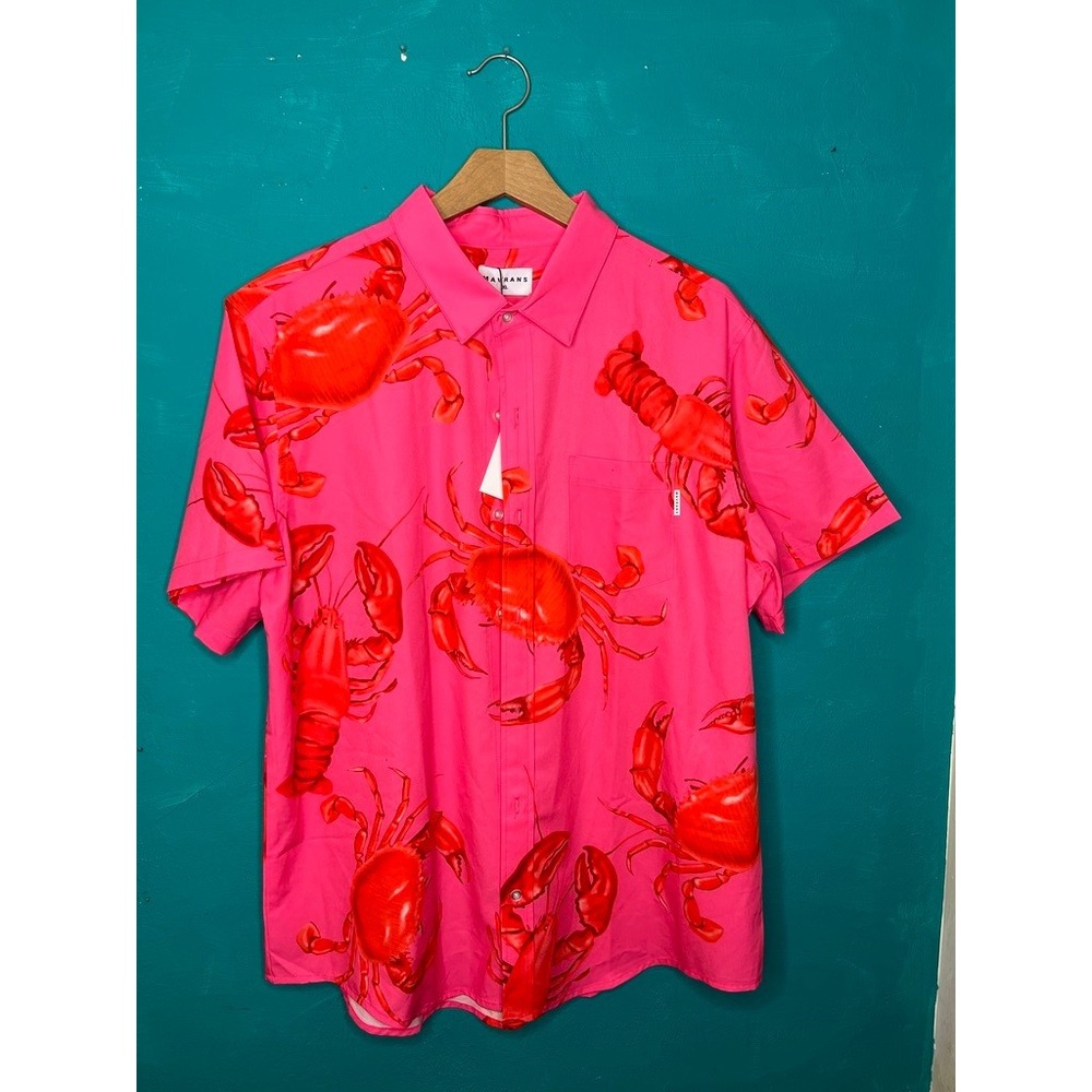 Mavrans Crabby Weekend XL Button Down Short Sleeve Vacation Shirt - reCocoblend